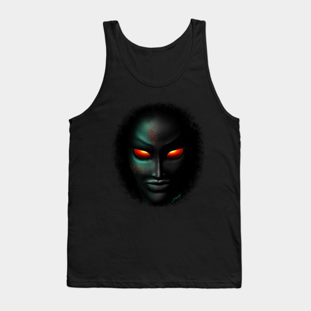 Zombie Ghost Halloween Face Tank Top by BluedarkArt